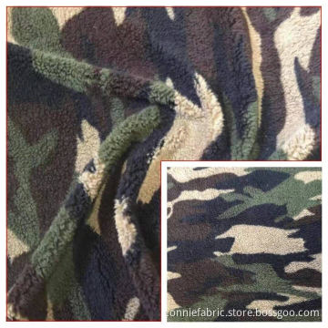 100% polyester Shuvelvteen fleece stickning med tryckt